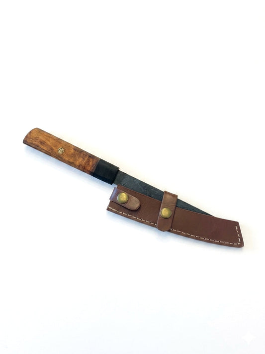 Kiritsuke Messer handgeschmiedet | C100 Carbon Steel | Holzgriff