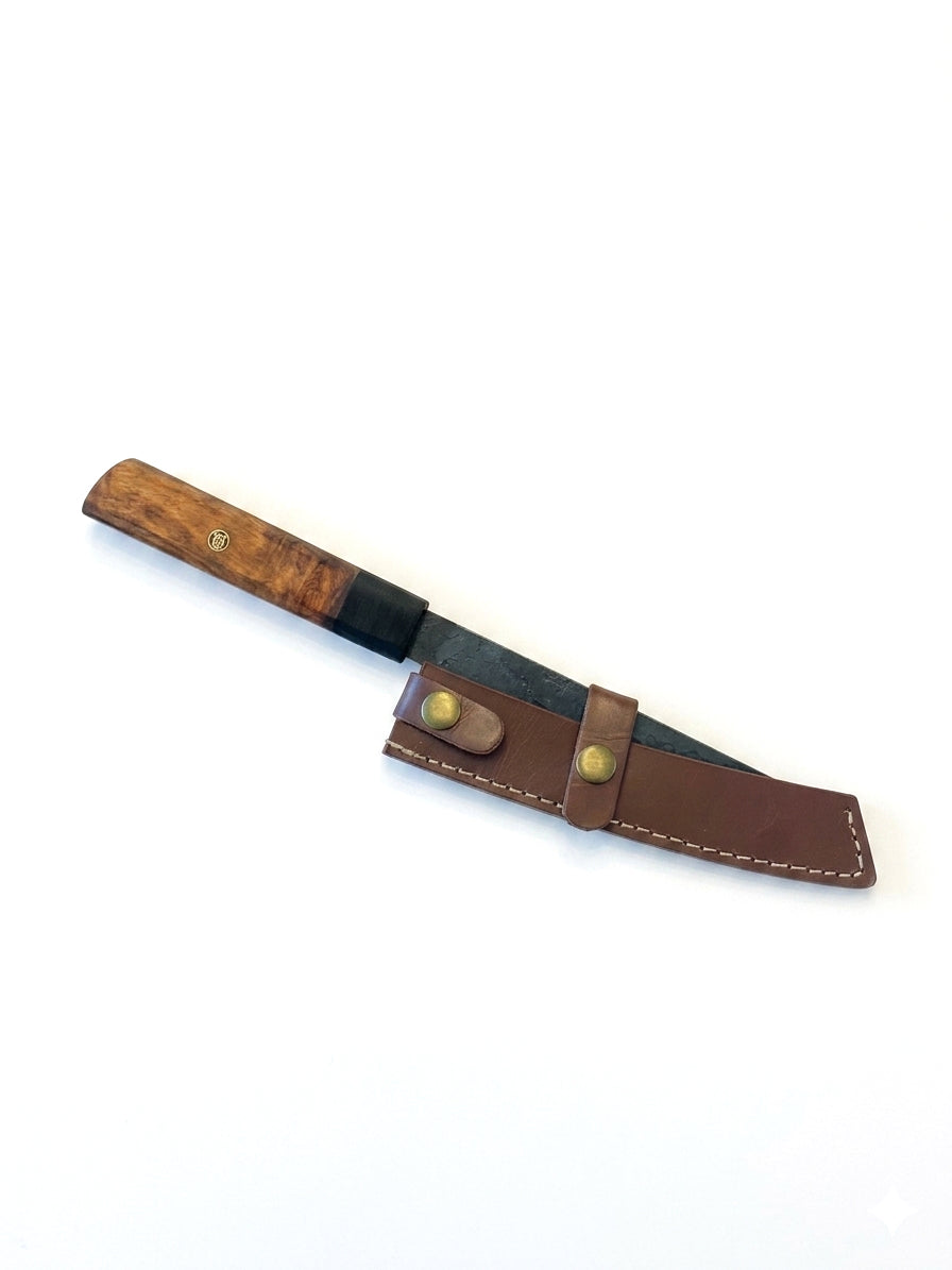 Kiritsuke Messer handgeschmiedet | C100 Carbon Steel | Holzgriff