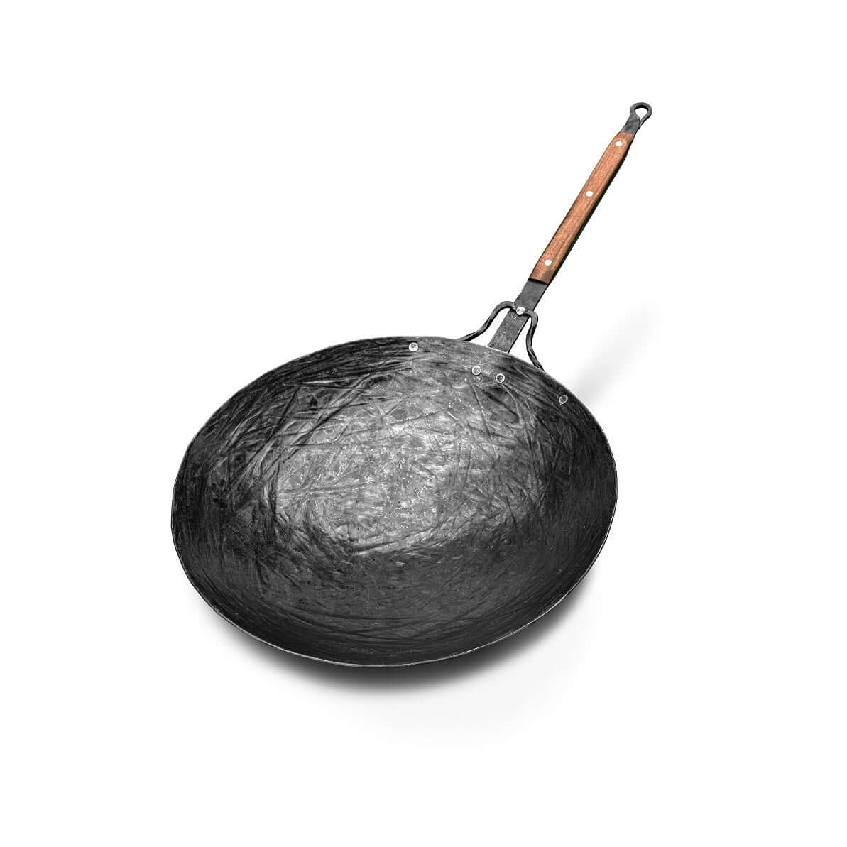 Handgeschmidete Wok Pfanne mit Stiel